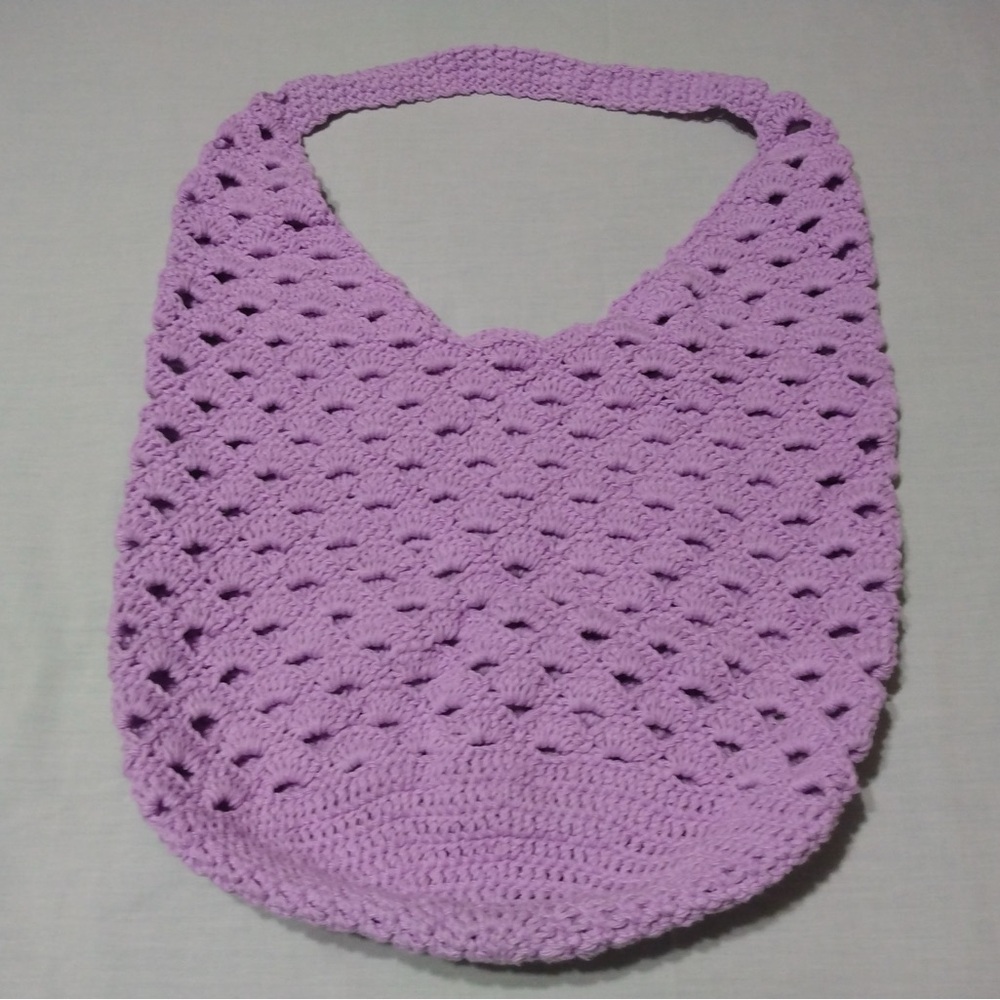 Handcrafted Orchid Crochet Tote Bag